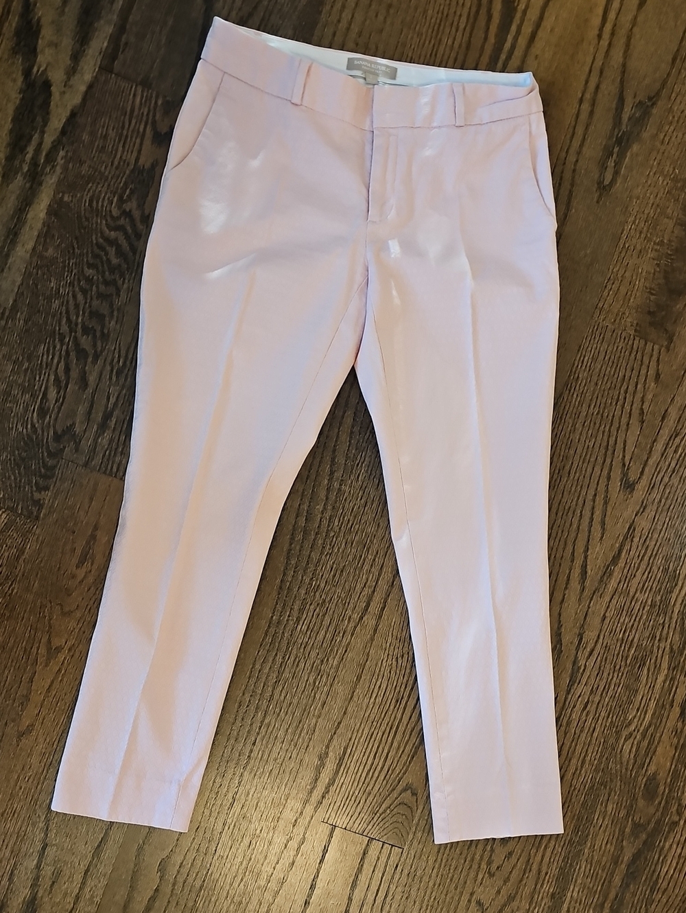 Banana Republic Pale Pink Textured Hampton Pants Size 2 - Picture 13 of 13